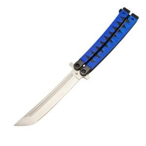 9,5 Zoll Samurai-Balisong-Butterfly-Messer im japanischen Stil, blau