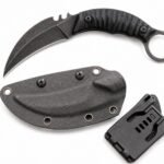 Karambit-Messer, G10-Griff, Klauenmesser mit Kydexscheide, tragbares Edc-Messer, Schwarz