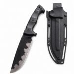 Camping Outdoor Survival Messer, tragbares Messer, hohe Härte, gerades Messer, scharfes Überlebensmesser, integrierter Kiel, hohe Härte, taktisches Messer – Schwarz-1