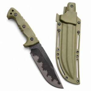 Camping Outdoor Survival Messer, tragbares Messer, hohe Härte, gerades Messer, scharfes Überlebensmesser, integrierter Kiel, hohe Härte, taktisches Messer – Grün-1