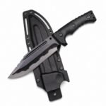 Camping Outdoor Survival Messer tragbares Messer hohe Härte gerades Messer scharfes Überlebensmesser integrierter Kiel hohe Härte taktisches Messer – Blcak-2