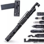 Multifunktionaler taktischer Stift-Handyhalter, taktischer Selbstverteidigungsstift, Touchscreen-Stift, Outdoor-Überlebenswerkzeug mit Kompass