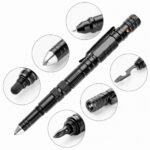 Multifunktions-Tactical Pen Notfall-Taschenlampen-Schraubendreher Flaschenöffner Fensterbrecher Outdoor Survival Selbstrettung EDC-Werkzeug