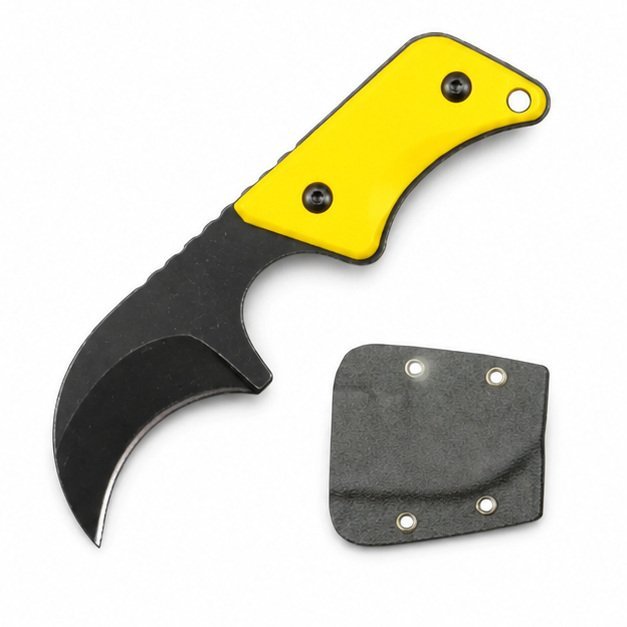 21796-main-white-clean Neck Knife G10-Griff mit Kydexscheide EDC-Werkzeug -Gelb