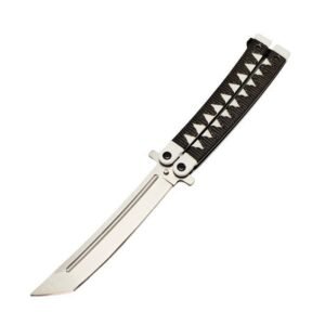 9,5-Zoll-Samurai-Balisong-Butterfly-Messer im japanischen Stil, Schwarz