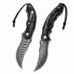 Abyss Damascus Schnellöffnendes Klappmesser