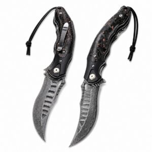 Abyss Damascus Schnellöffnendes Klappmesser