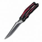 Einzigartiges Flipper-Klappmesser mit schwarz-rotem Griff