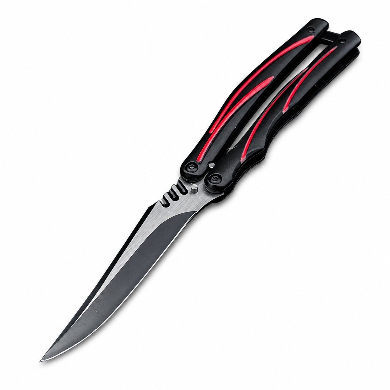 46553-main-white-clean Einzigartiges Flipper-Klappmesser mit schwarz-rotem Griff