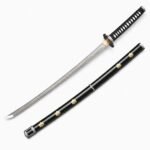 Handgefertigtes schwarzes Samurai-Messer mit fester Klinge von Ghost