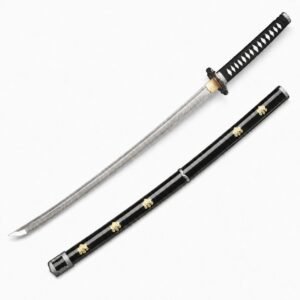 Handgefertigtes schwarzes Samurai-Messer mit fester Klinge von Ghost