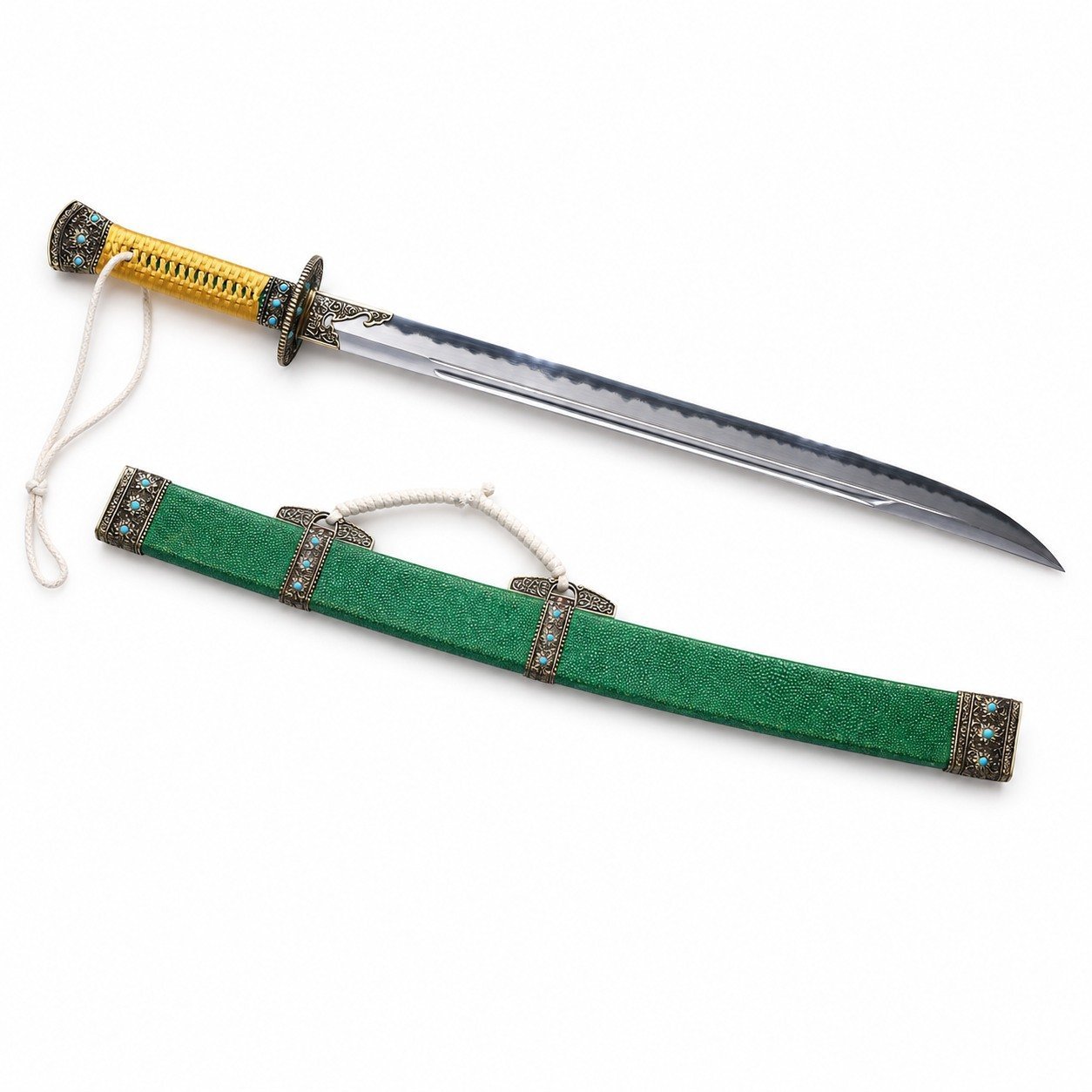 47348-main-white-clean Die Bauhinia der Wildgansfeder der Ming-Dynastie – Classic Edition-Messer mit fester Klinge