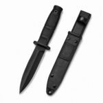 AK12 Schwarzes Messer mit fester Klinge