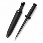 Klassisches schwarzes dreieckiges Messer mit feststehender Klinge