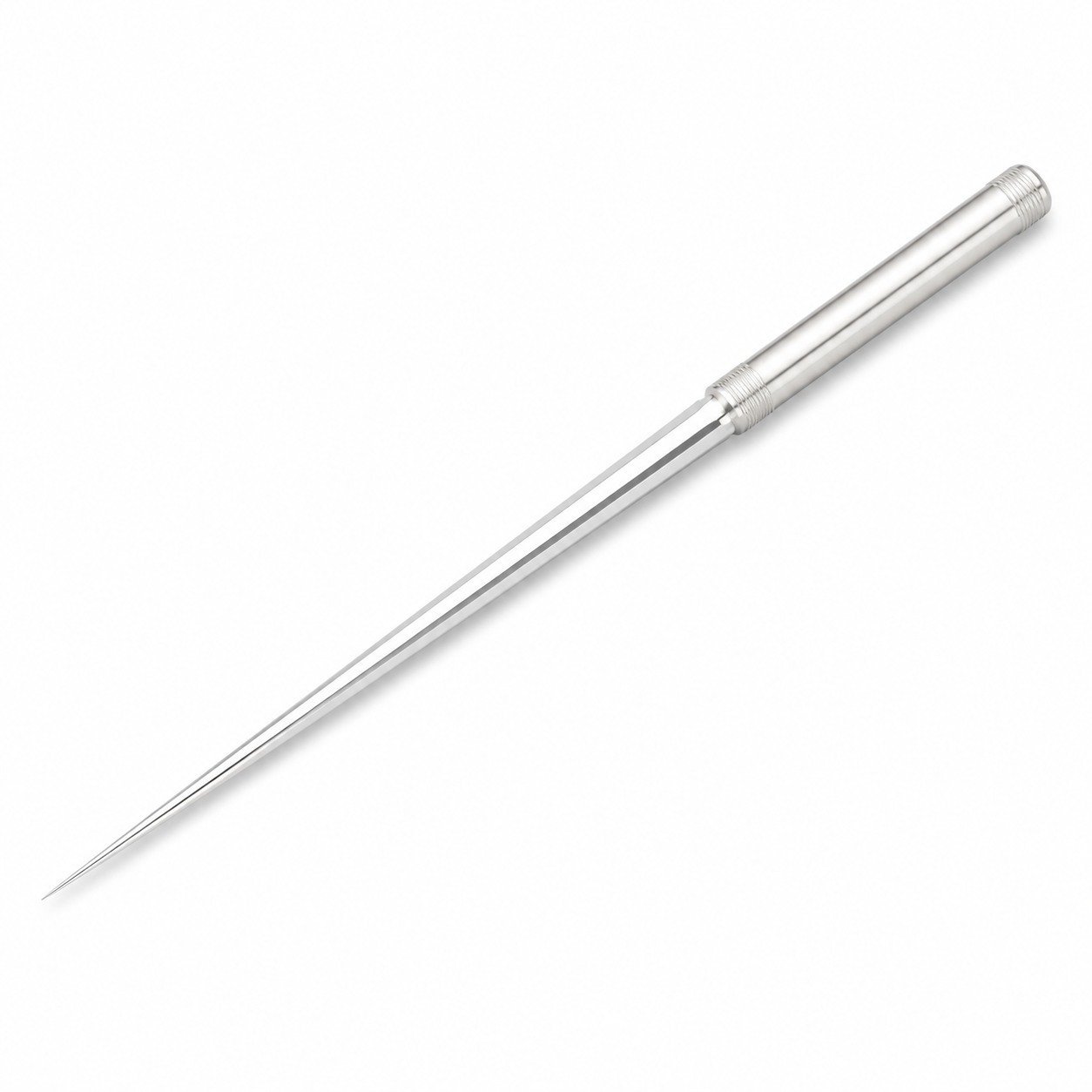 49040-main-white-clean 56 Dreieckiges silbernes Messer mit feststehender Klinge