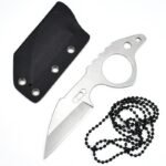 Einteiliges tragbares Minimesser aus Stahl, Neck Knife