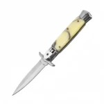 9-Zoll-Italienisches Stiletto-Messer – Automatische Springklinge mit gelbem Harzgriff