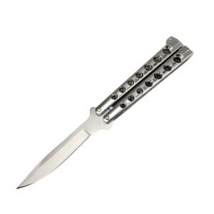 Hochwertiges Helix Butterfly Balisong Messer Silber