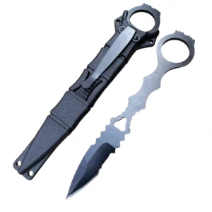 Feststehendes Messer mit Ringgriff und Scheide